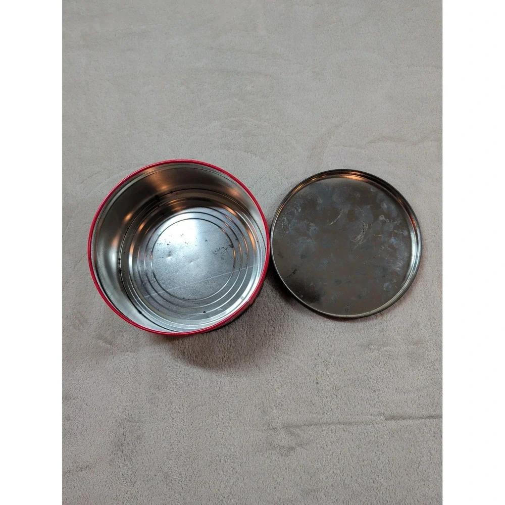 Vintage 1990 Coca-Cola Round‎ Metal Tin Red Collectible Nostalgic Illustrations